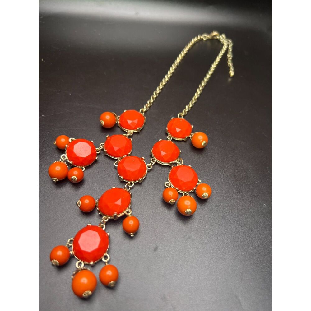 Burnt Orange Statement Necklace - image 3